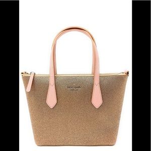 NWT Kate spade small purse rose gold glitter